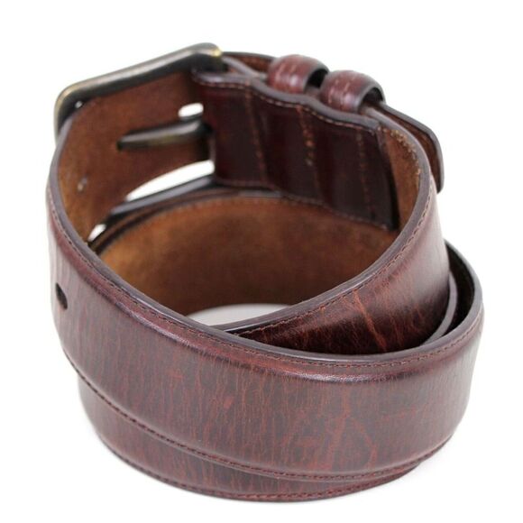 Handcrafted BROWN GENUINE LEATHER 1.5"Wd CASUAL DRESS MEN'S BELT Sz 38/95 (G38 - Picture 4 of 13